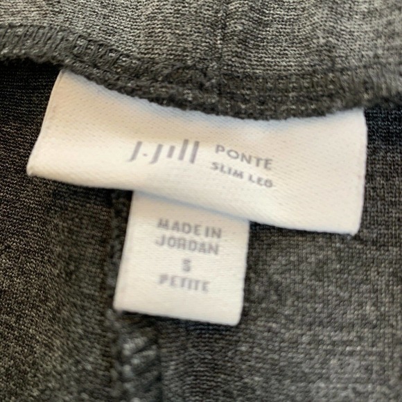 J.JILL Ponte Slim Leg Pants Size Small Gray Pull-On Stretch Elastic Waist 29” - Picture 2 of 7